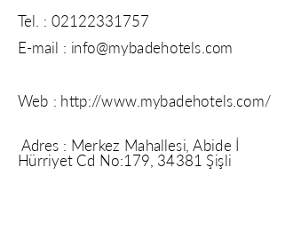 My Bade Hotel iletiim bilgileri
